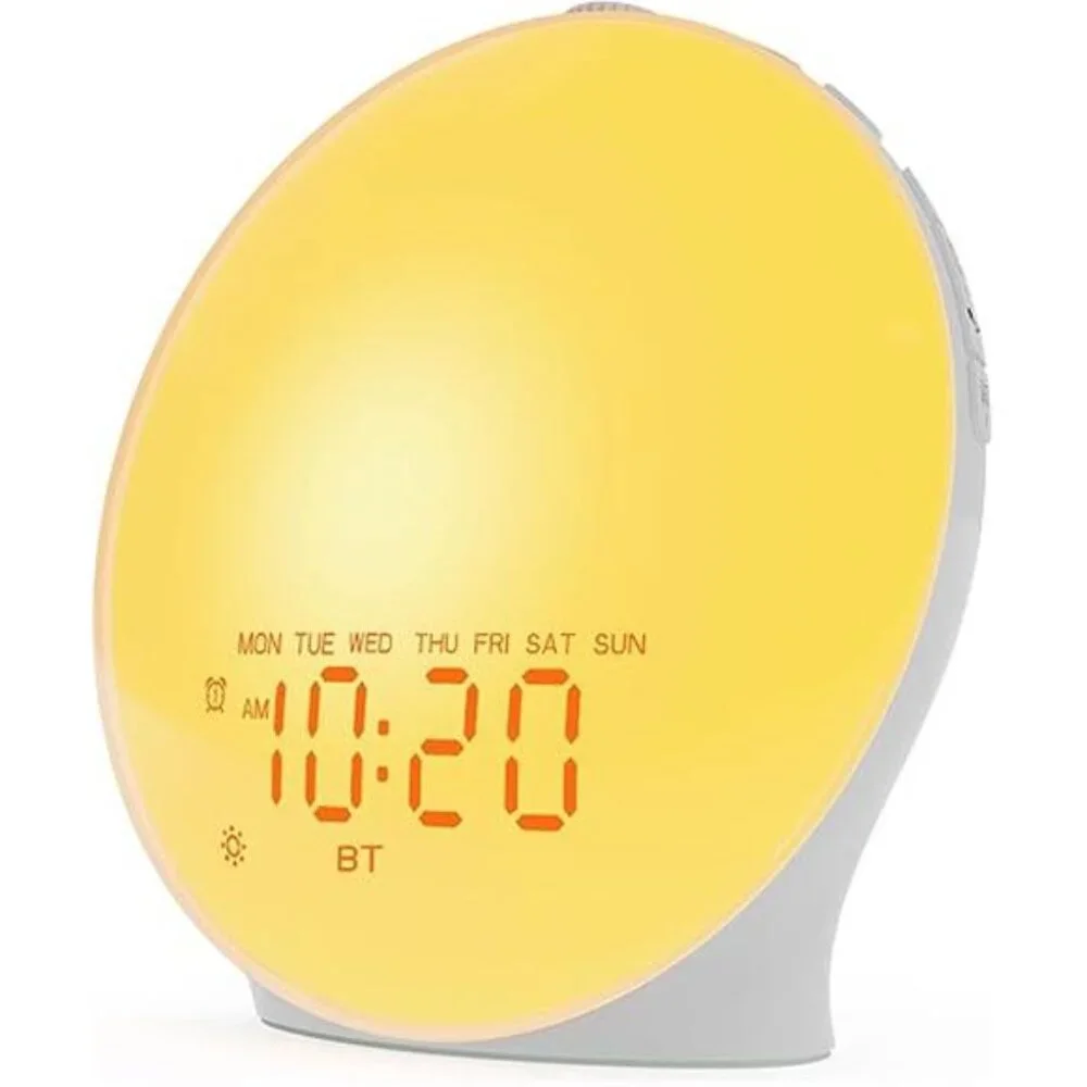 Sunrise Alarm Clock White Noise Sound Machine Bluetooth Night Light Bedroom Kids